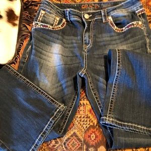 Grace in LA easy fit Embroidered jeans